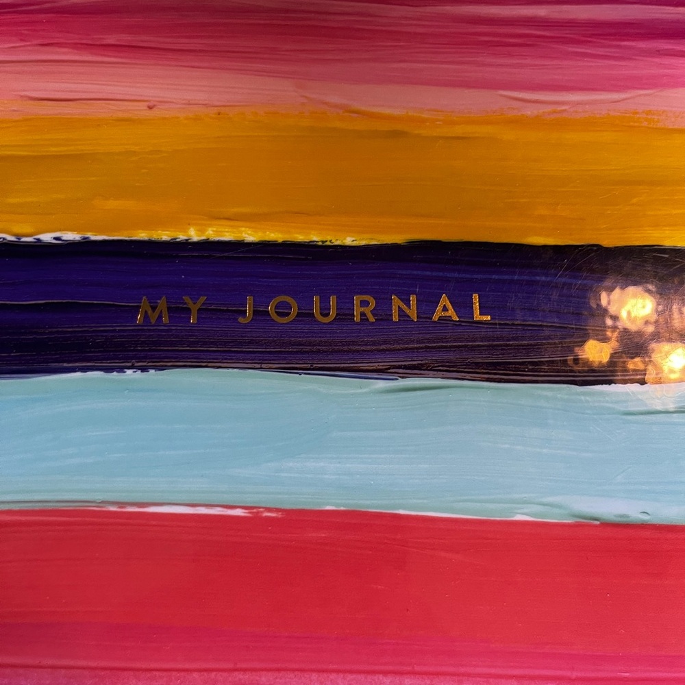 Colorful Striped Journal with Yellow Rings - Picture 2 of 9